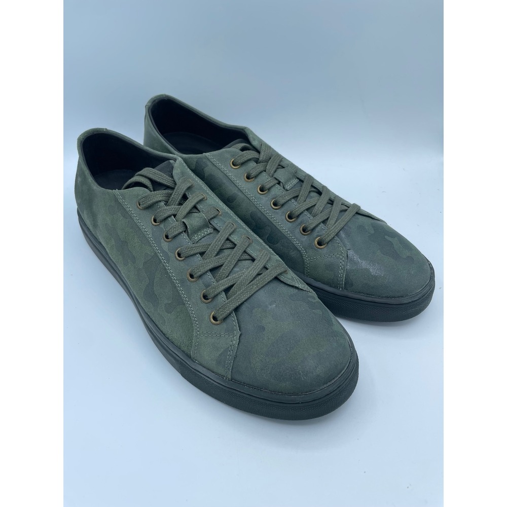 Belvedere Oliver Green Camo Suede Sneakers Mens 10‎ D Low Top Made in Brazil
